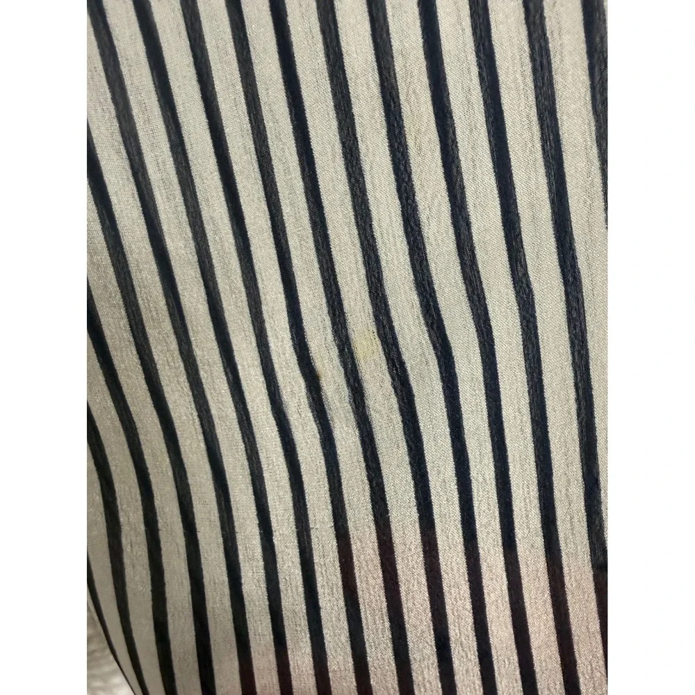 Silk Scarf Navy White GUC Striped Polka Dot Made in Italy Rectangle 11X57